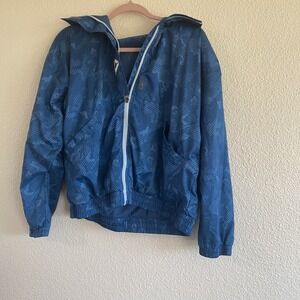 Reebok Jacket Windbreaker Sz M Blue Full Zip Women's
